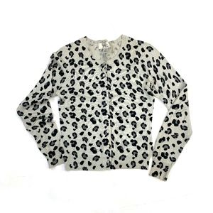 Snow Dove Leopard Print Cardigan - image 1